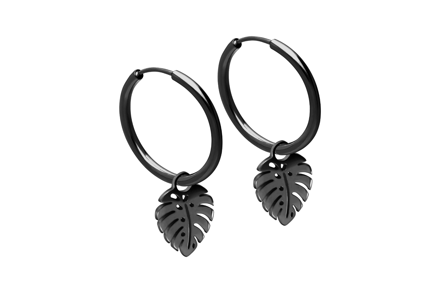 Chirurgenstahl Ohrclicker Creolen PALMENBLATT von Piercingline